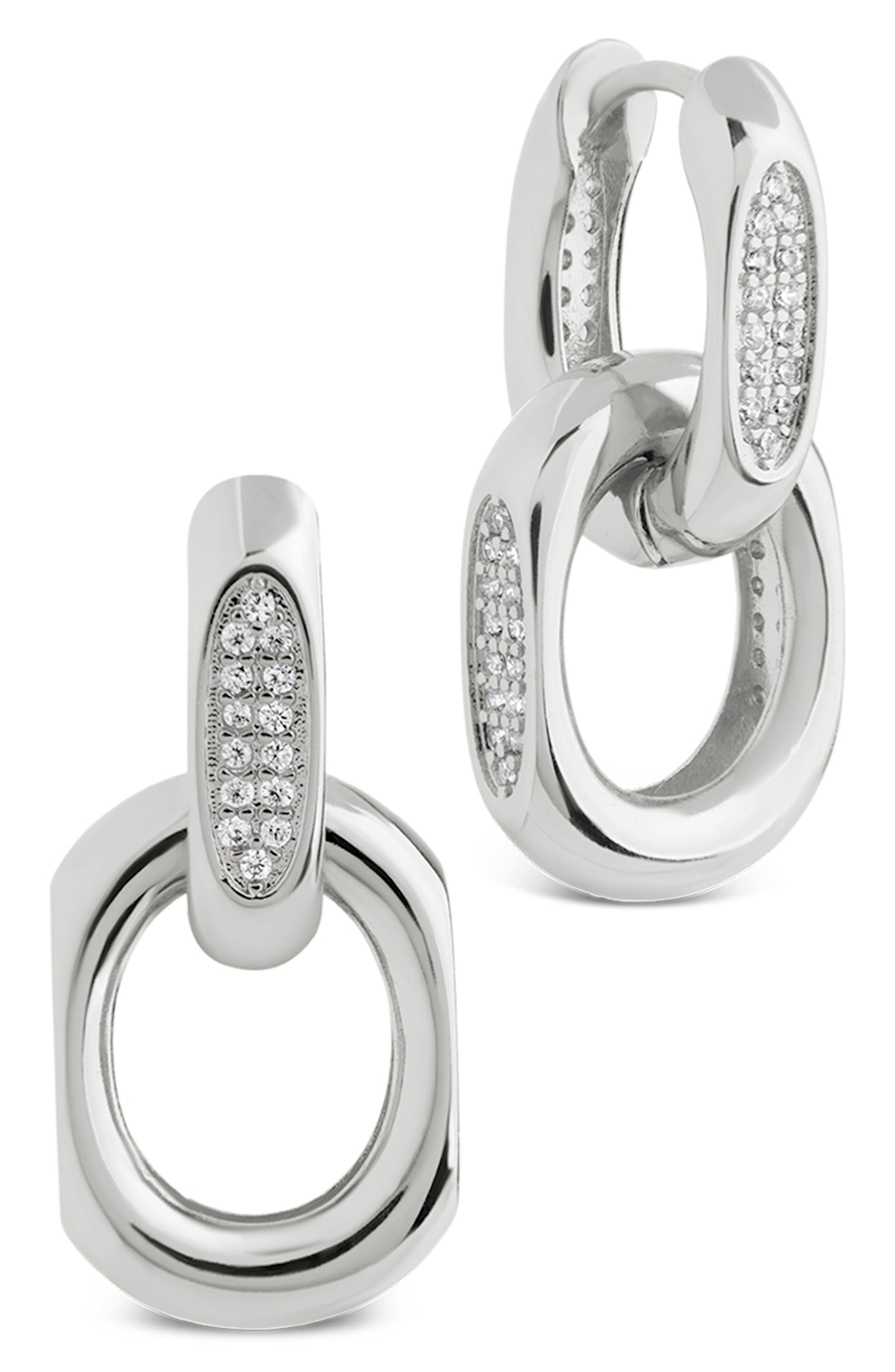 Emerie Pavé Link Drop Earrings