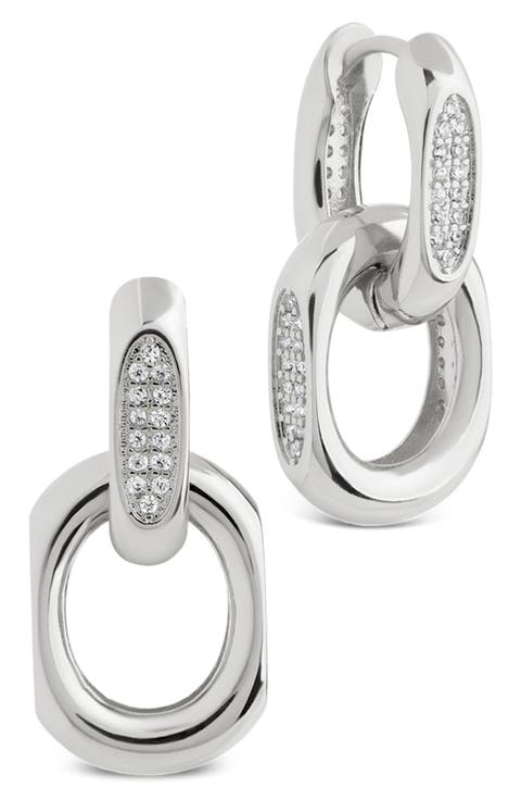 Emerie Pavé Link Drop Earrings