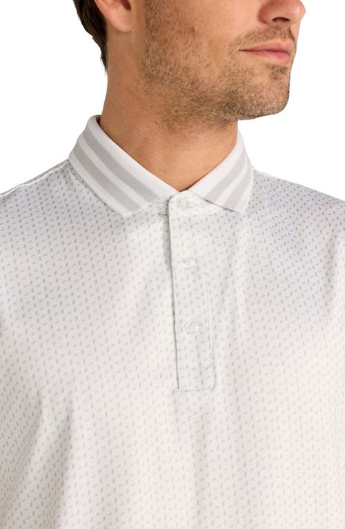 Redvanly Pascal Geo Print Performance Golf Polo In Bright White