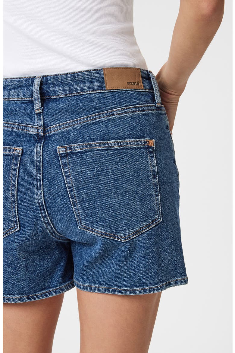 Heidi High Waist Denim Shorts, Alternate, color, DARK SHADED 90S