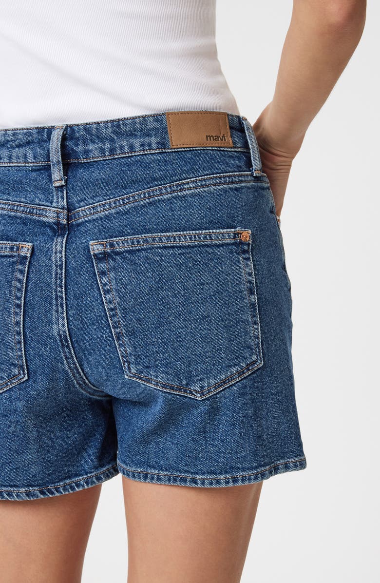 Mavi Jeans Heidi High Waist Denim Shorts, Alternate, color, Dark Shaded 90S