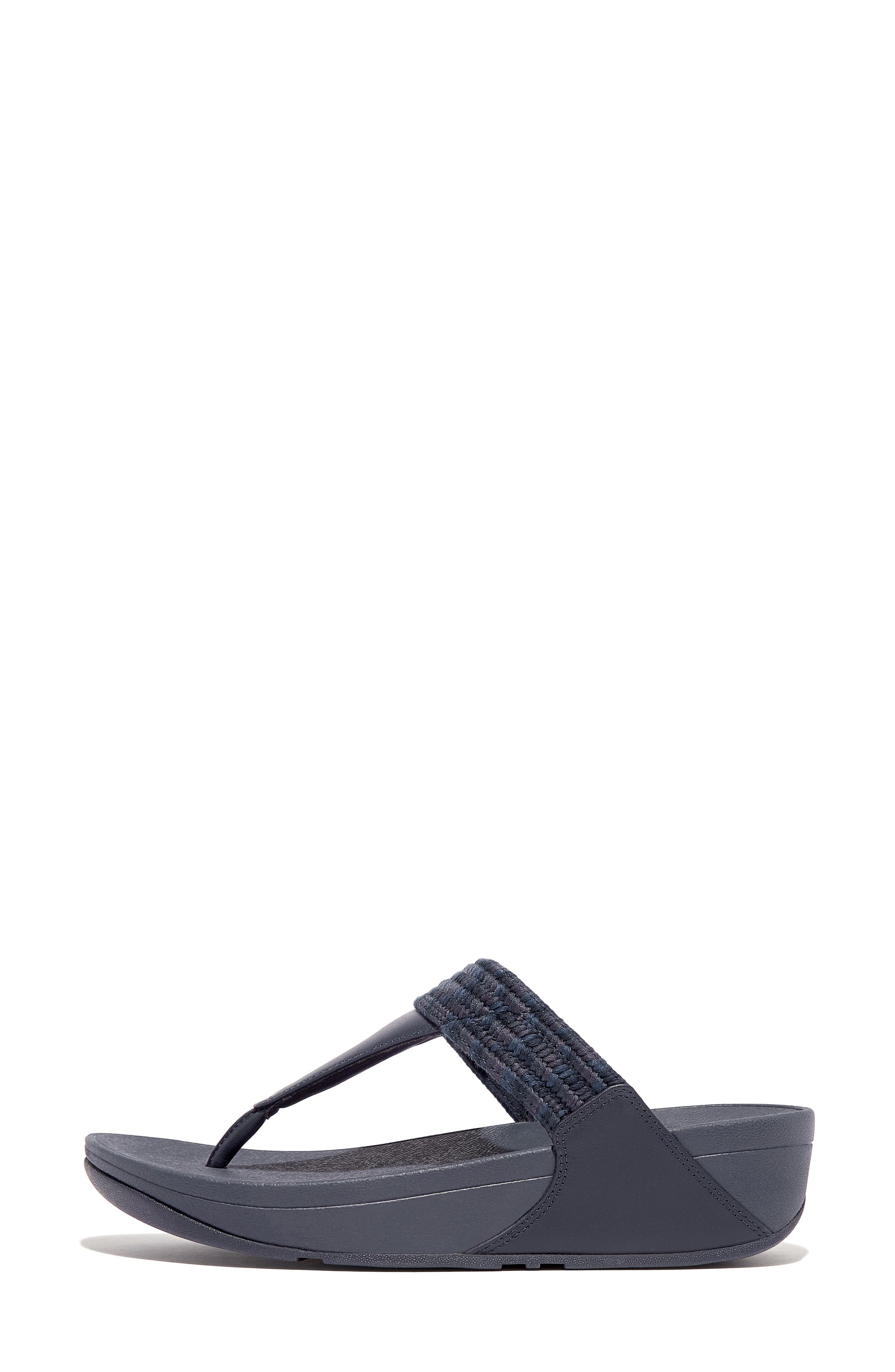FitFlop Lulu Art Wedge Sandal, Alternate, color, Midnight Navy Mix
