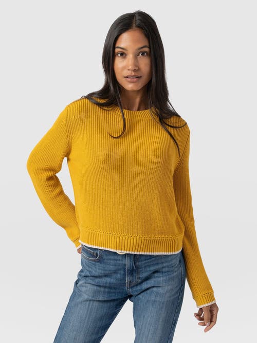 Saint + Sofia Remy Crop Sweater In Yellow