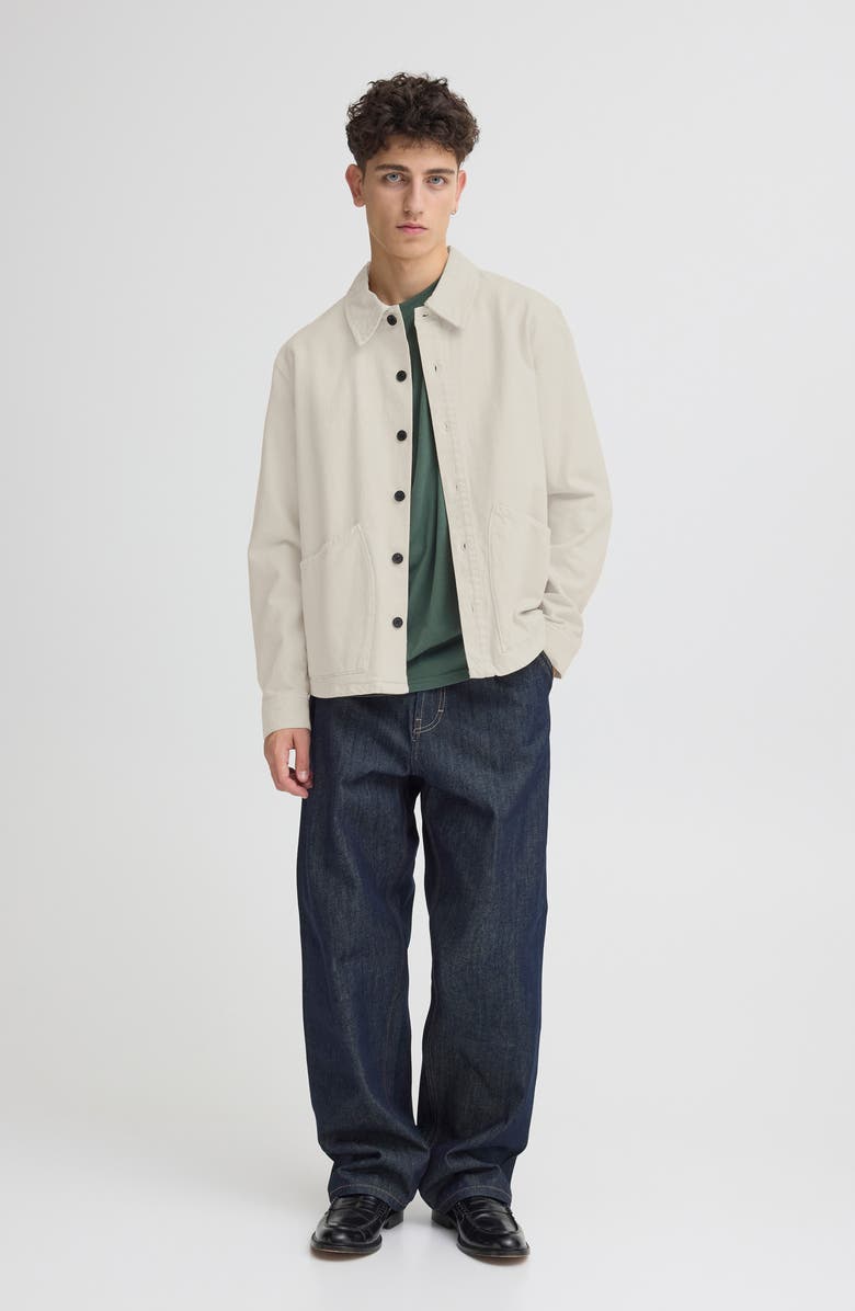 !SOLID Nadil Solid Cotton Button-Up Shirt Jacket, Alternate, color, Oatmeal
