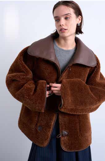 Topshop Oversize Reversible Faux Shearling Jacket