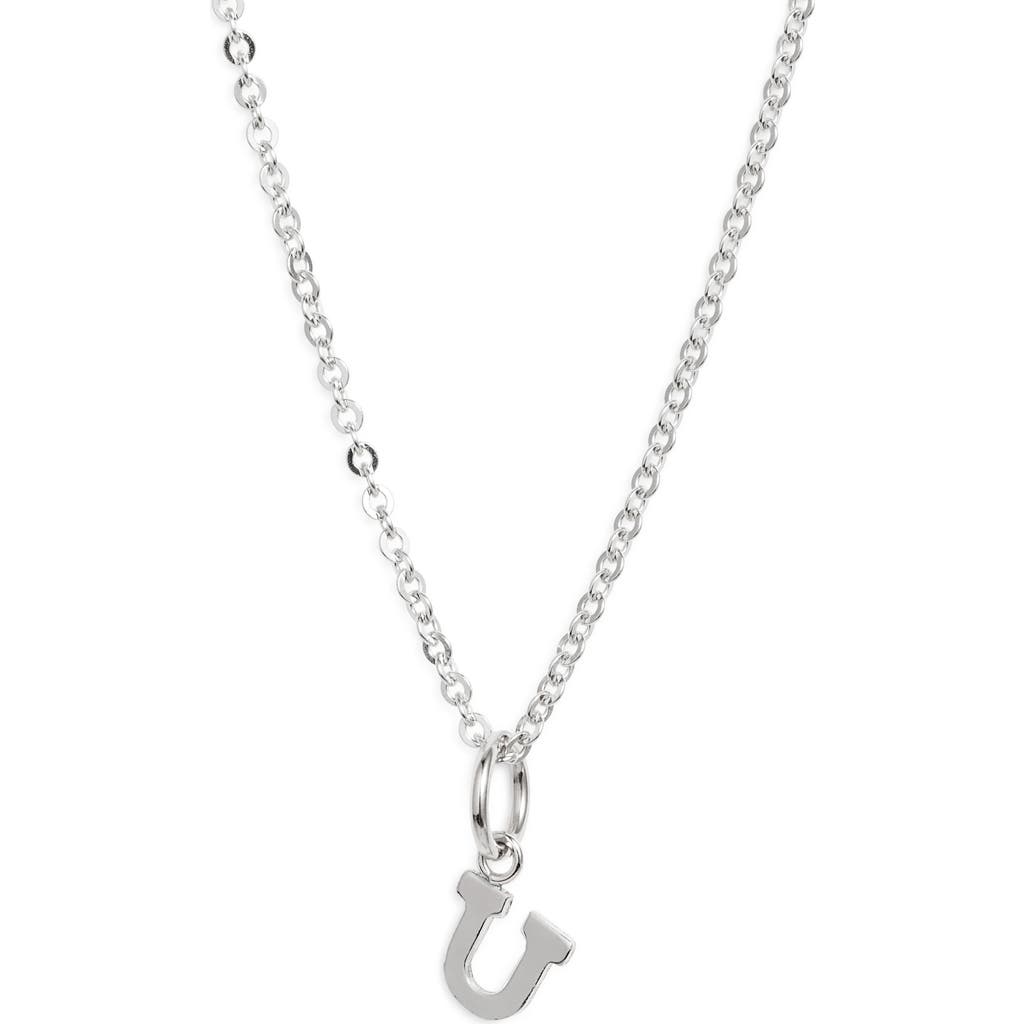 Nashelle Initial Pendant Necklace In Sterling Silver - U