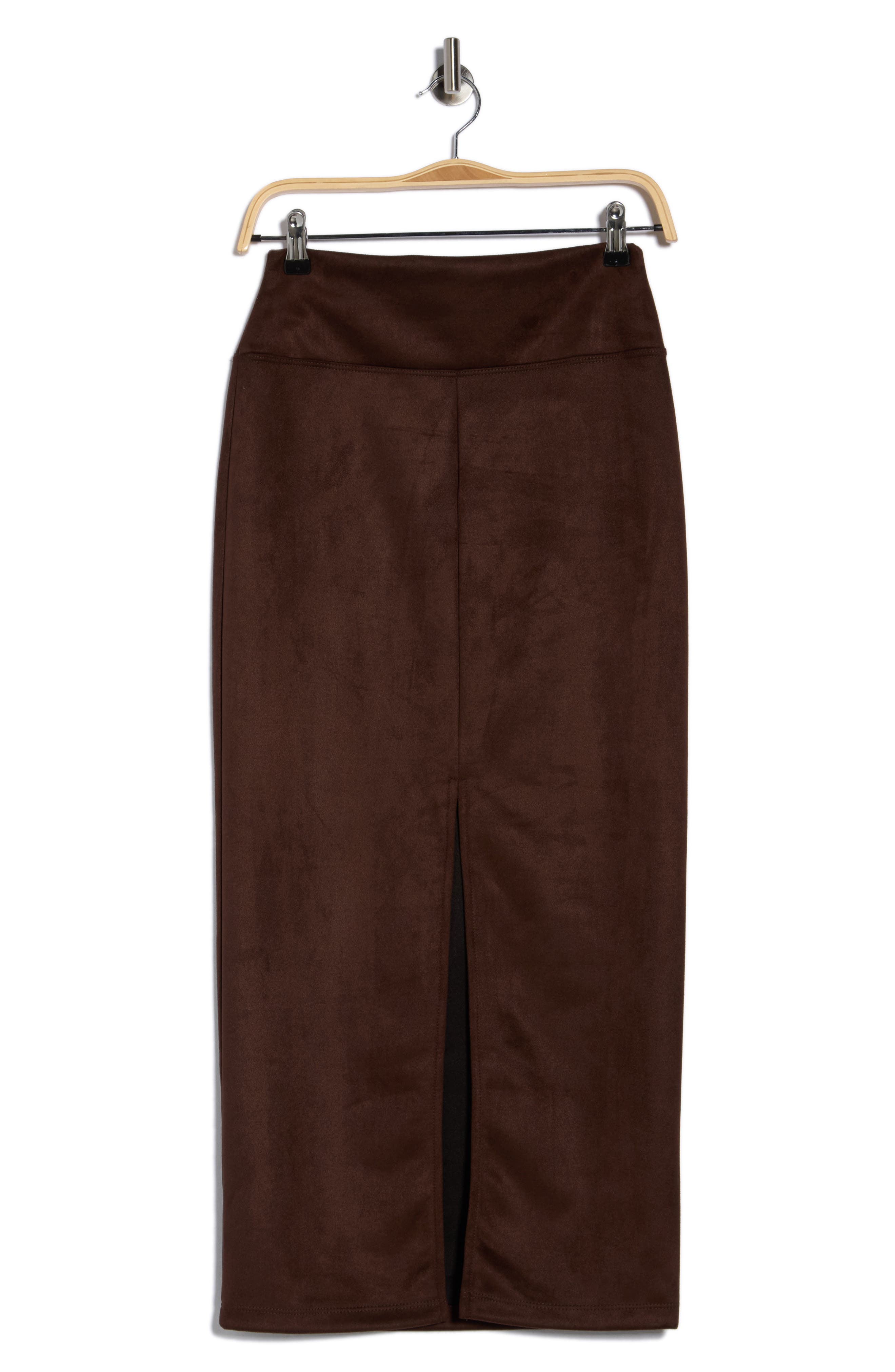 Renee C Faux Suede Midi Skirt