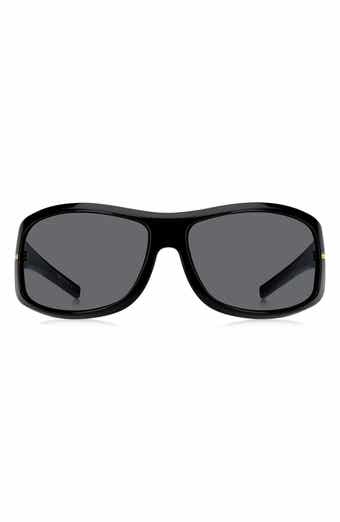 BOSS 70mm Rectangular Wraparound Sunglasses