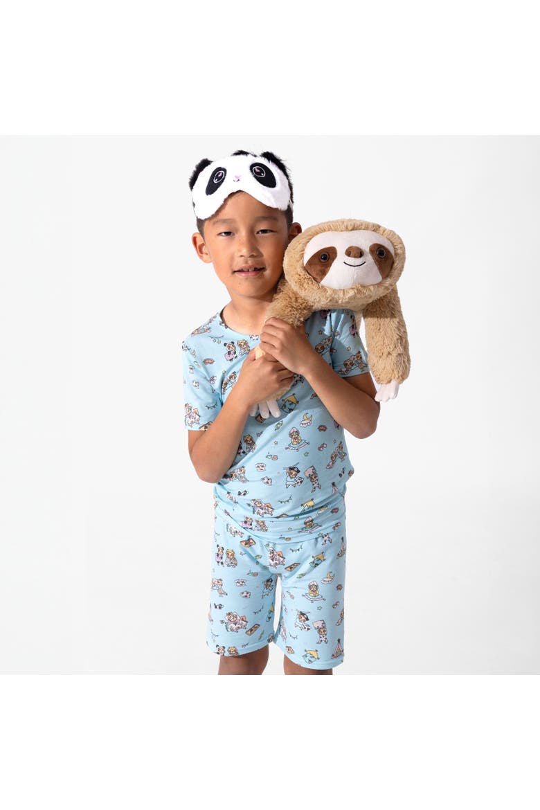 Sloth Pajama Party Kids 2-Piece Short Sleeve & Shorts Pajama Set, Alternate, color, Sloth Pajama Party