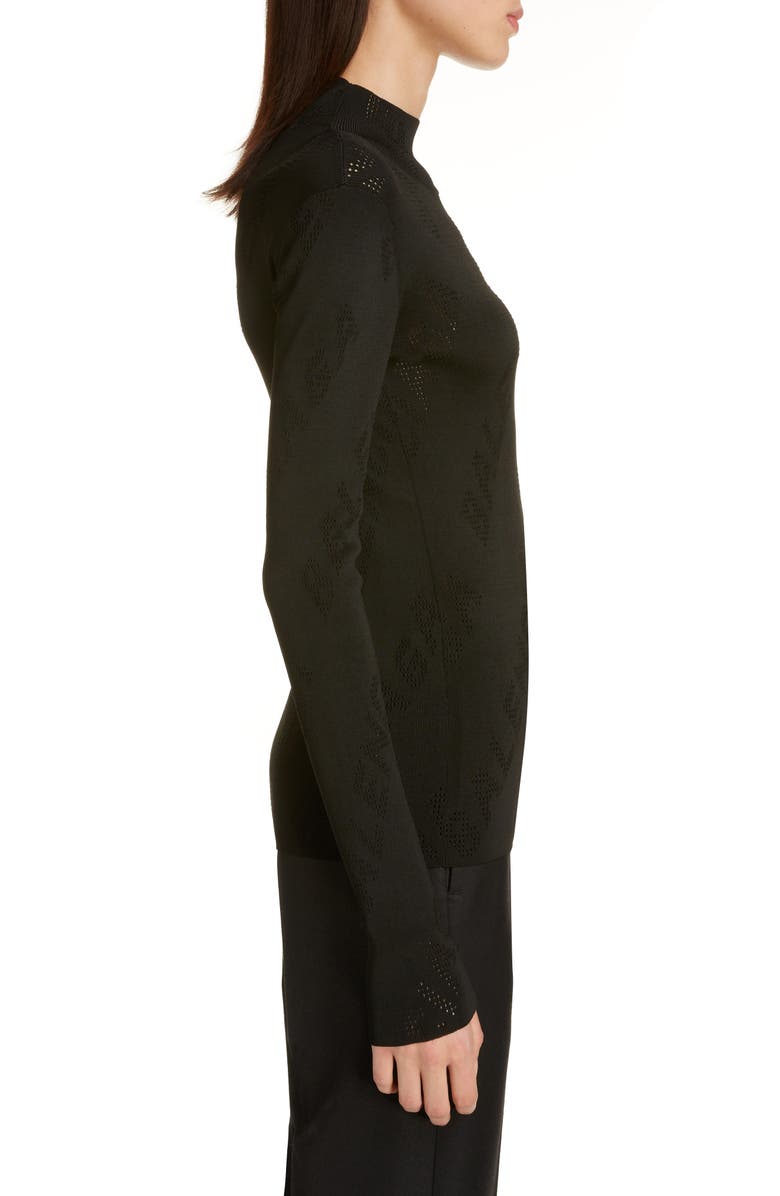 Balenciaga Pointelle Logo Sweater, Alternate, color,