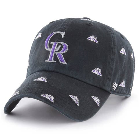 Women's '47 Black Colorado Rockies Confetti Clean Up Adjustable Hat