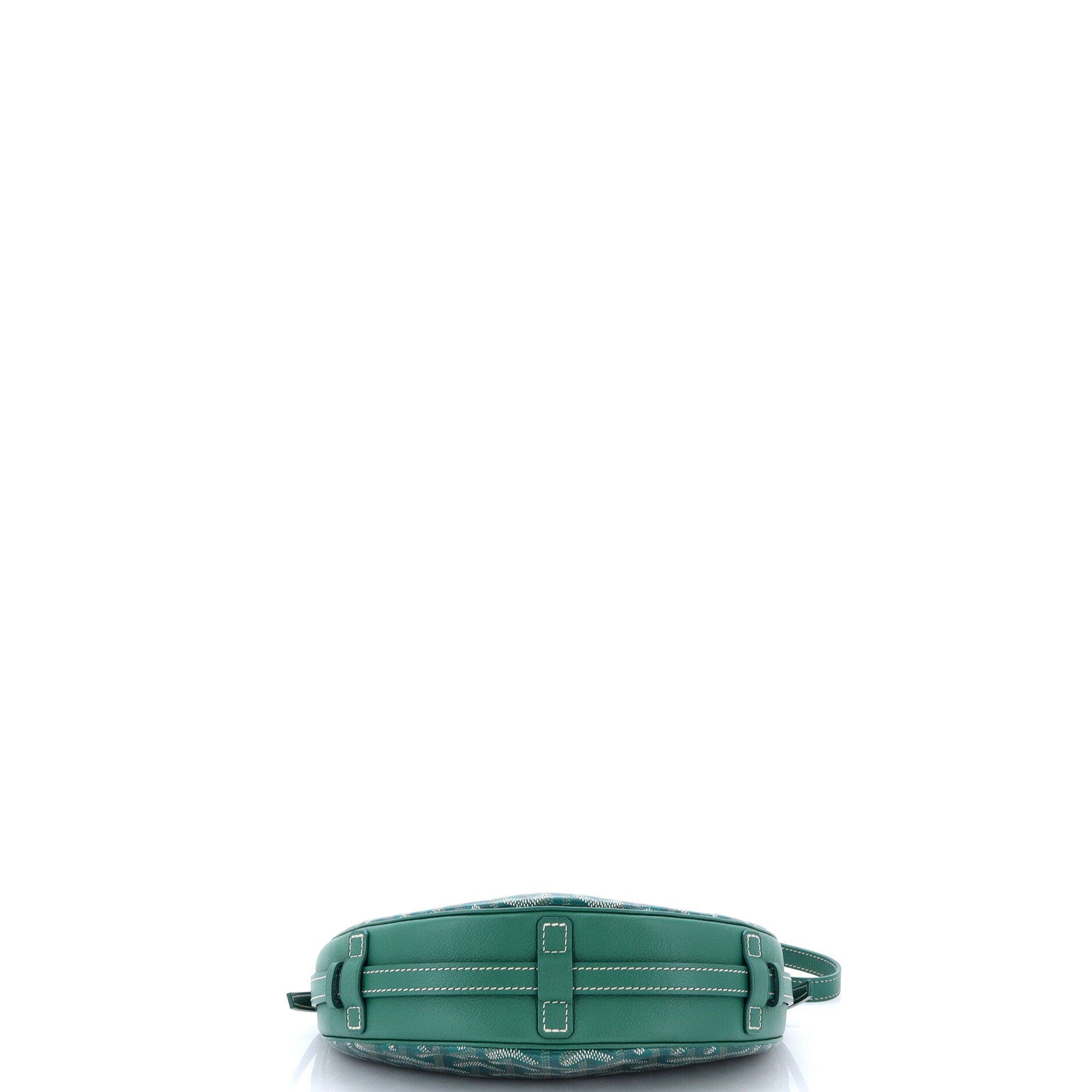 Hirondelle Shoulder Bag Coated Canvas and Leather, Alternate, color, Green