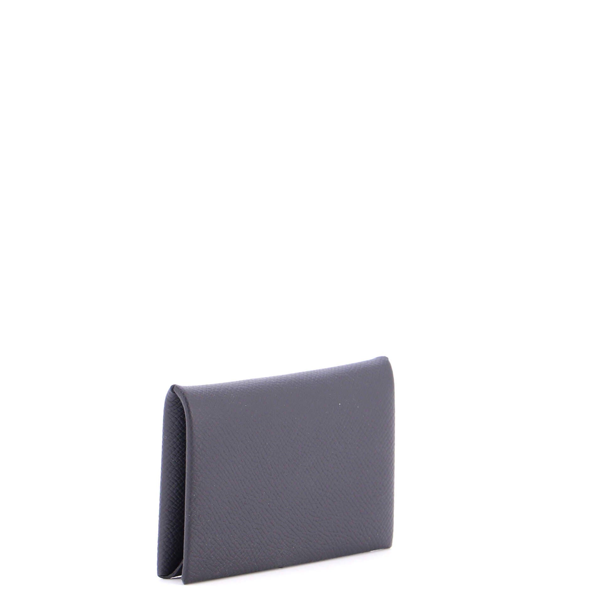 Pre-Owned Hermes Calvi Duo Card Holder Epsom, Alternate, color, Noir
