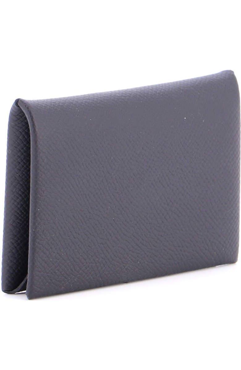 Pre-Owned Hermes Calvi Duo Card Holder Epsom, Alternate, color, Noir
