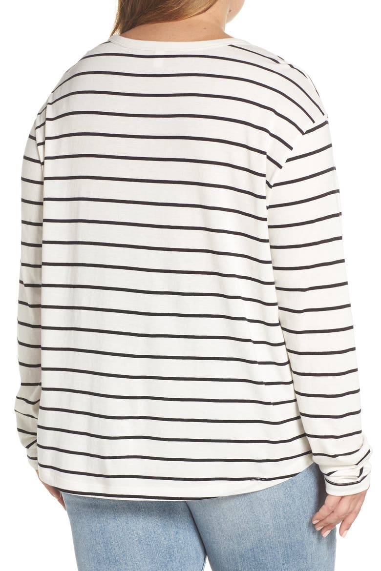 Slouch Pocket Tee, Alternate, color, IVORY SANDY STRIPE