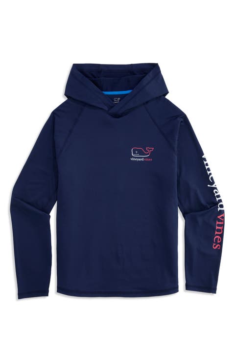 Burgee Whale Hooded Long Sleeve Performance T-Shirt