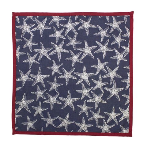 Patriotic Red White And Blue 4th of July Starfish Napkins Set of 2