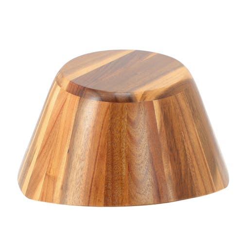 Megachef 11.75 Inch Acacia Wood Deep Salad Bowl In Brown