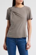 Wit & Wisdom Twist Front Stretch Cotton Modal T-Shirt