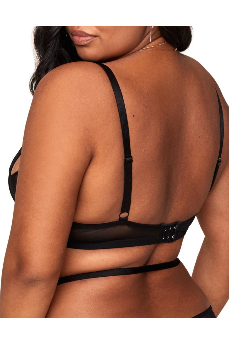 Kaia Unlined Quarter Cup Bra, Alternate, color, Black