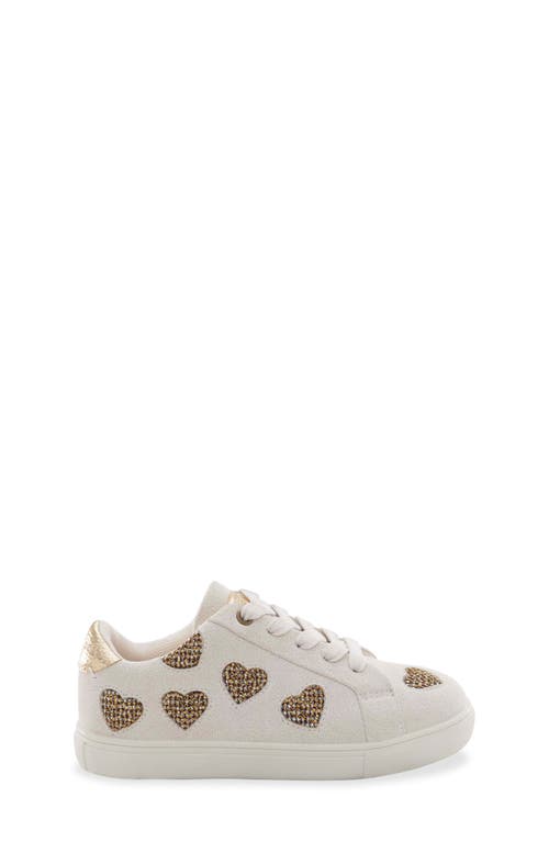 Kurt Geiger London Kids' Mini Lane Love Crystal Heart Sneaker In White