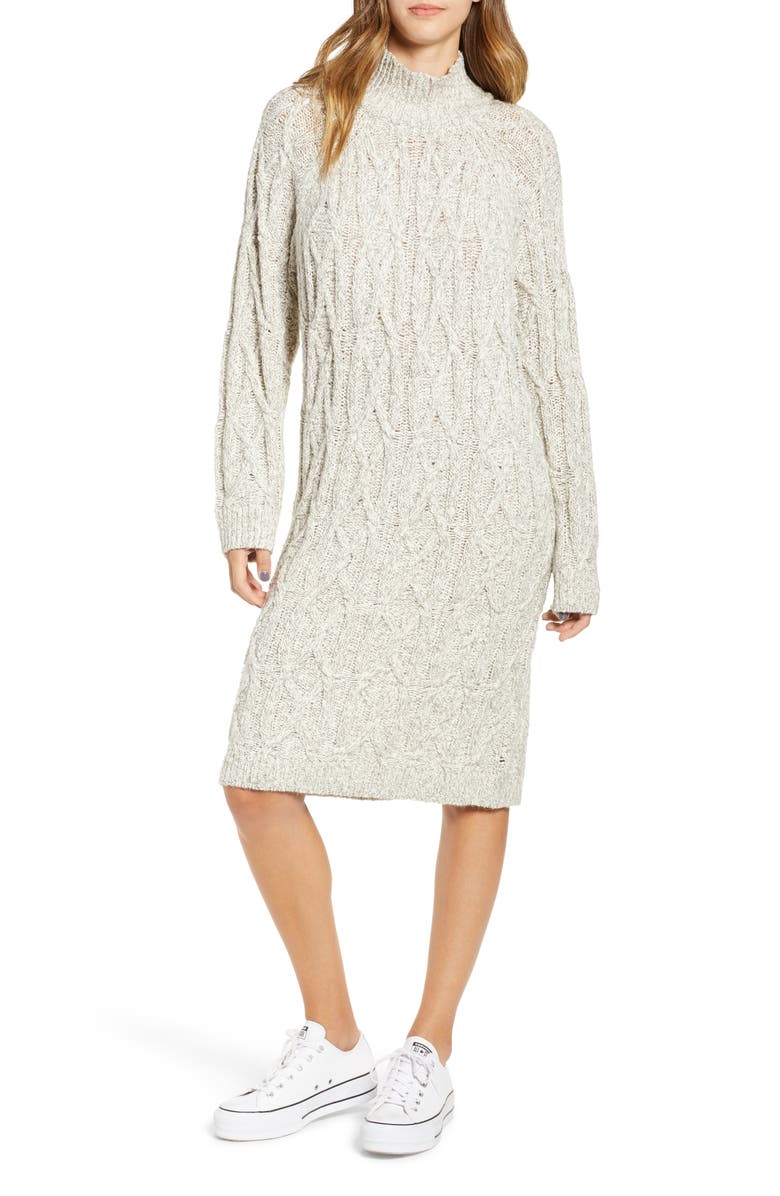 BP. Cable Knit Sweater Dress, Main, color,