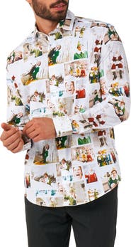 OppoSuits Elf Print Dress Shirt