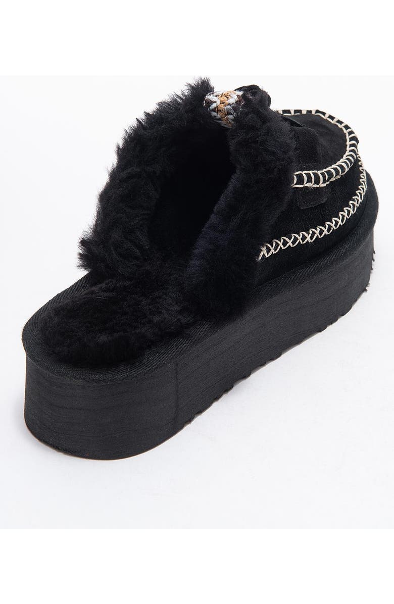 Forever & Always Shoes Yalina Leather Platform Moccasin Slippers, Alternate, color, Black Suede Leather