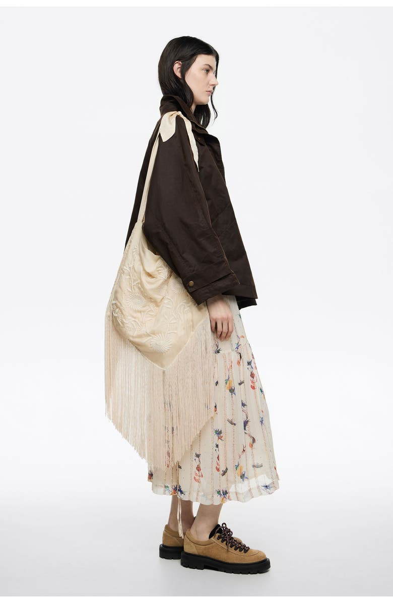 Bimba y Lola Embroidered fringed shoulder bag, Alternate, color,