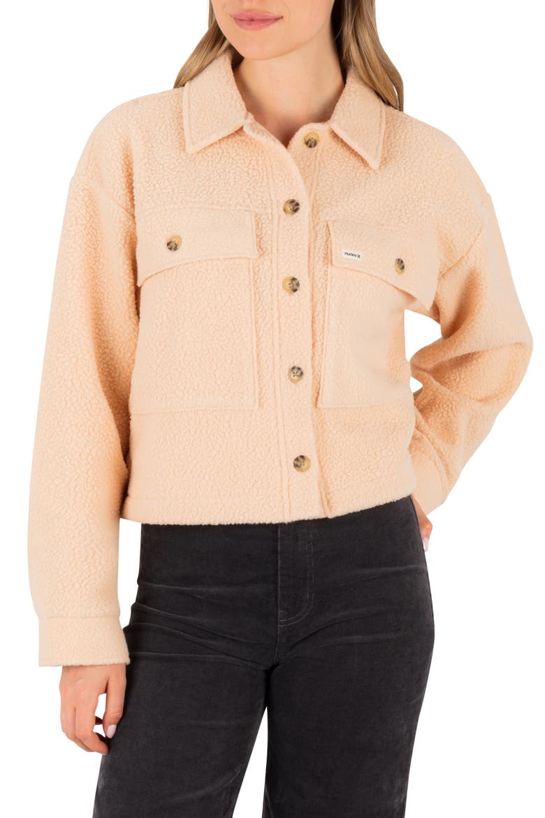 Pit Stop Polar Fleece Shirt Jacket, Main, color, SANDY