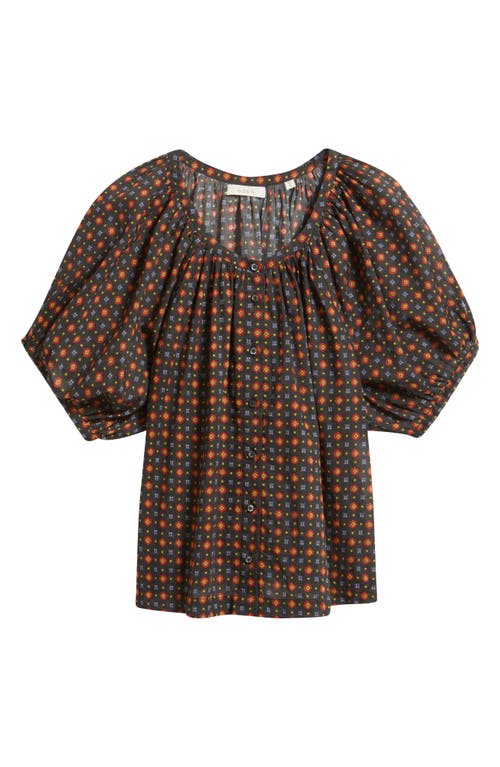 Doen June Gathered Floral-print Organic Cotton-voile Blouse In Multi