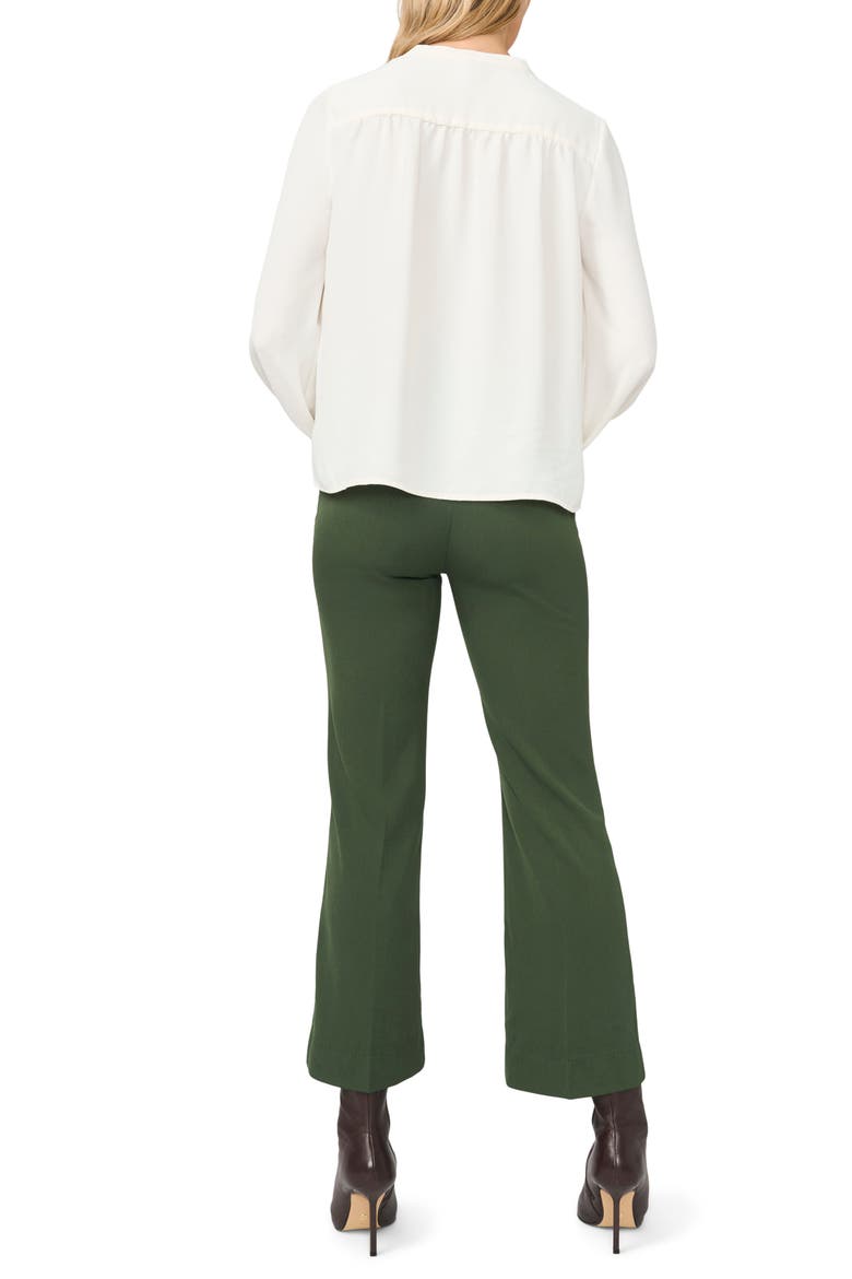 Shirred Mock Neck Button-Up Shirt, Alternate, color, NEW IVORY