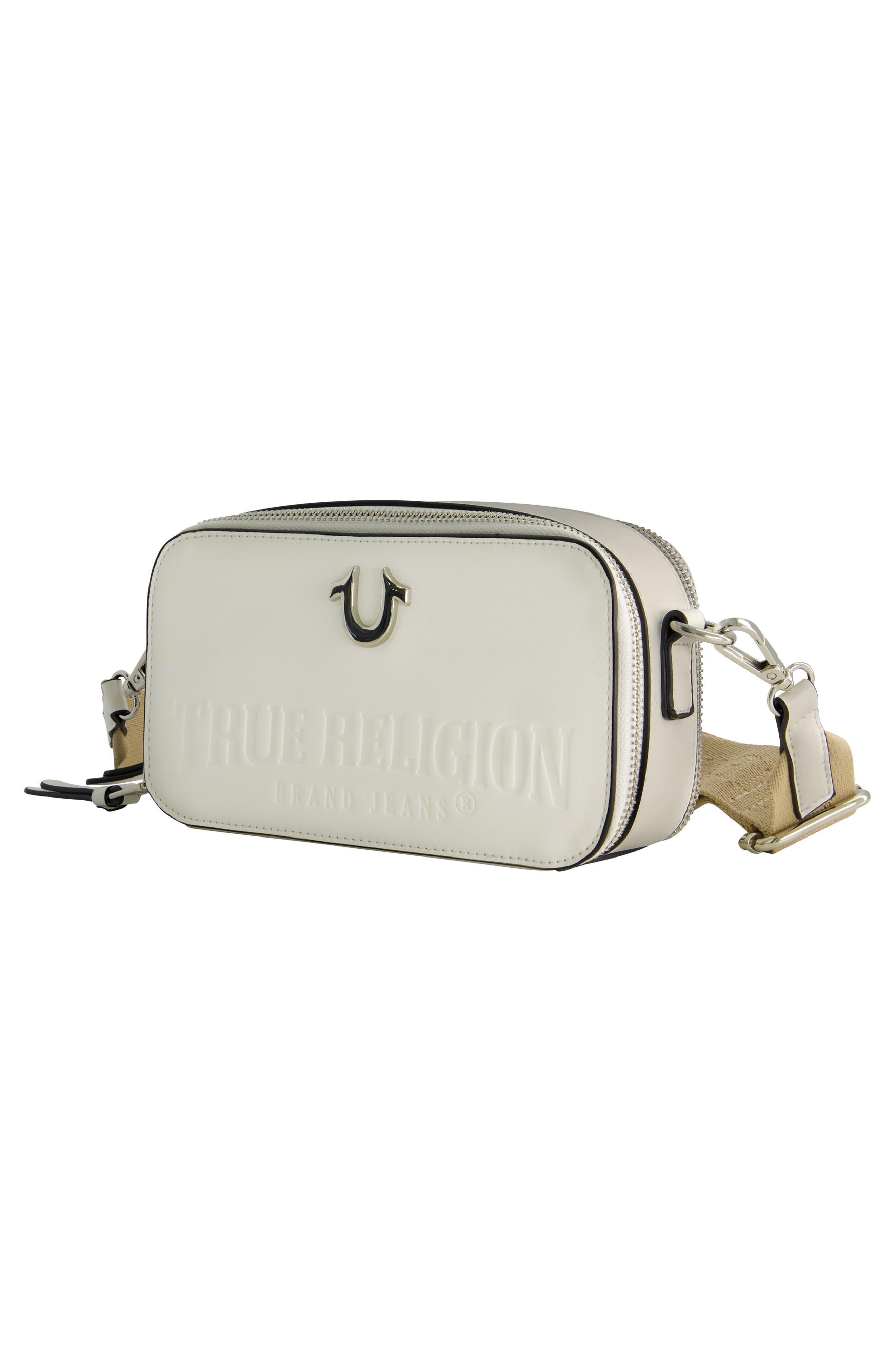 Double-Zip Horseshoe Camera Bag, Alternate, color, WHITE