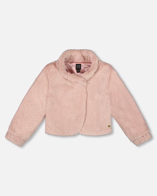 Deux Par Deux Fake Fur Short Jacket In Pink