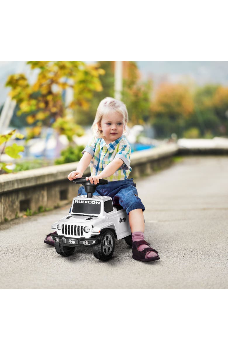 Aosom Toddler Ride on Car with Engine Sounds, Storage, Alternate, color, White