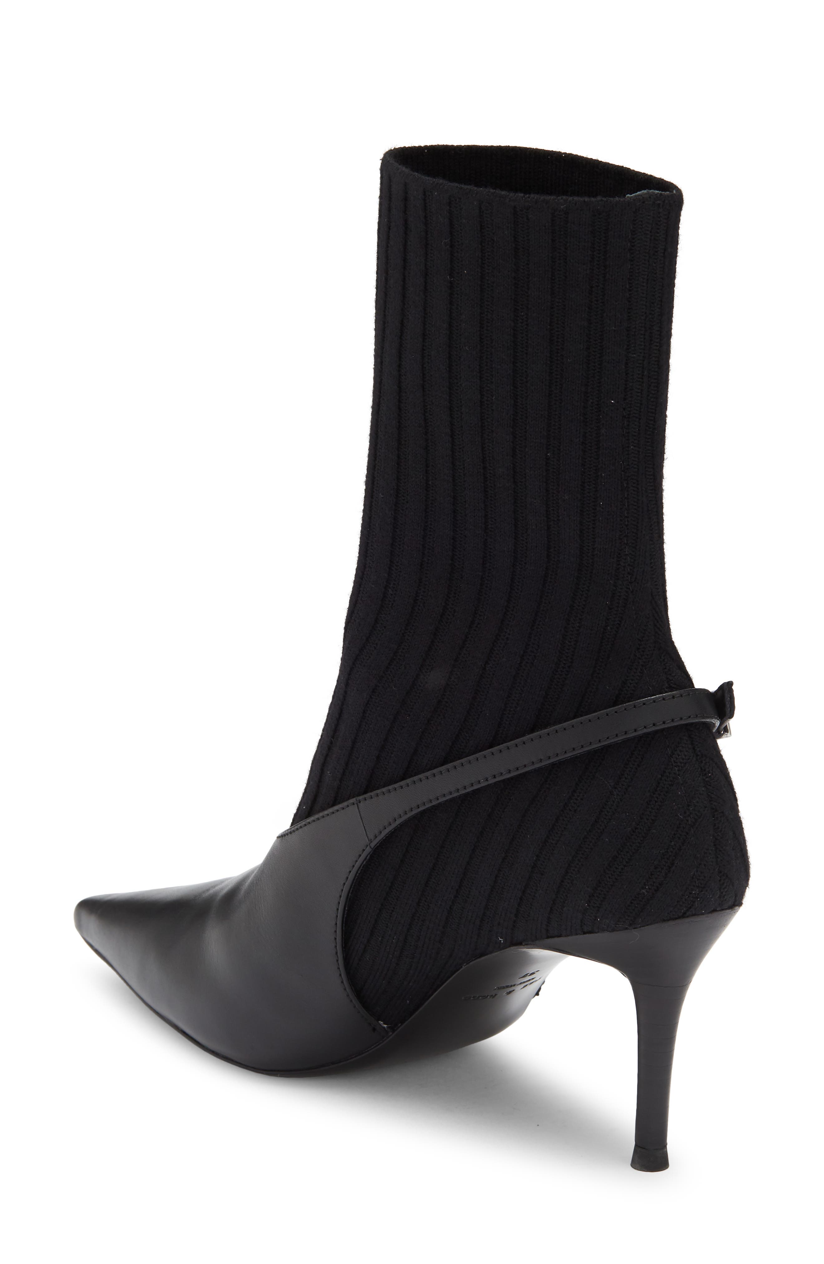 Mercer Sock Slingback Bootie, Alternate, color, BLACK