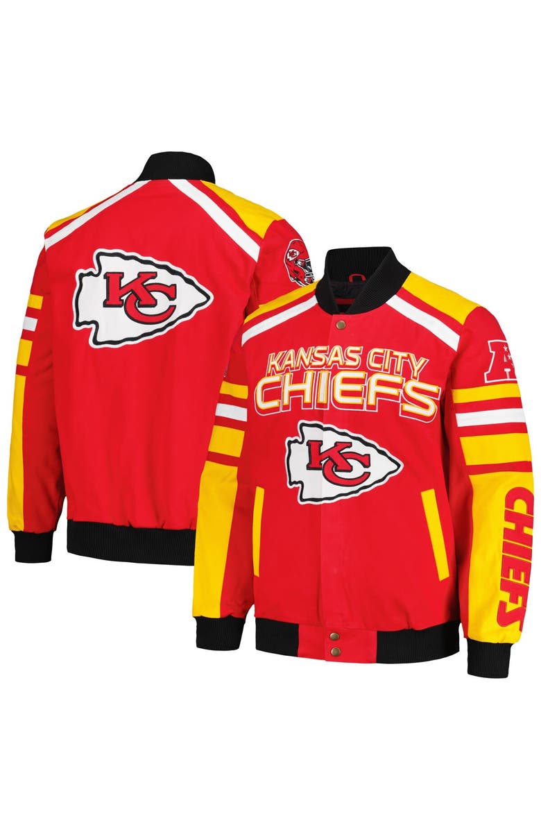 G-III SPORTS BY CARL BANKS Men's G-III Sports by Carl Banks Red Kansas City Chiefs Power Forward Racing Full-Snap Jacket, Alternate, color,