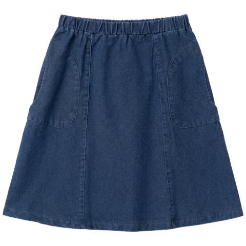 Colored Denim Elastic Waist Patch Pocket Skirt (Toddler, Little Kid & Big Kid)