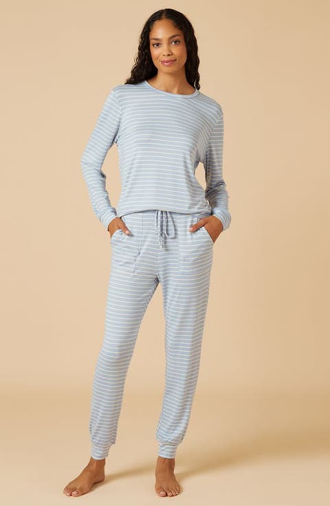Dream Jersey Long Sleeve Crew Neck Lounge Set with Jogger Pant