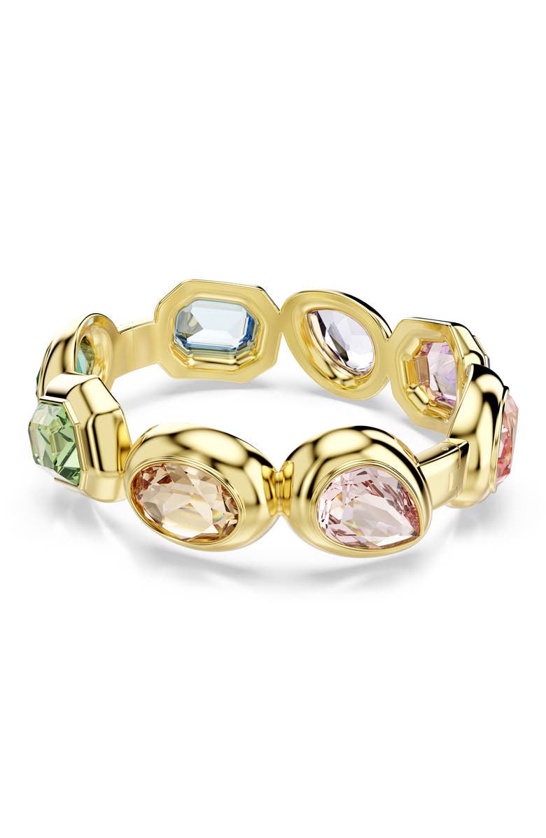 Swarovski Gema Crystal Bangle Bracelet, Alternate, color, Gold Multi