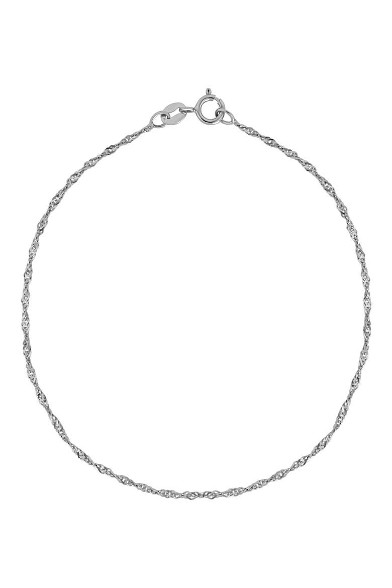 14K White Gold Singapore Chain Bracelet (Nordstrom Exclusive), Main, color, 14K WHITE GOLD