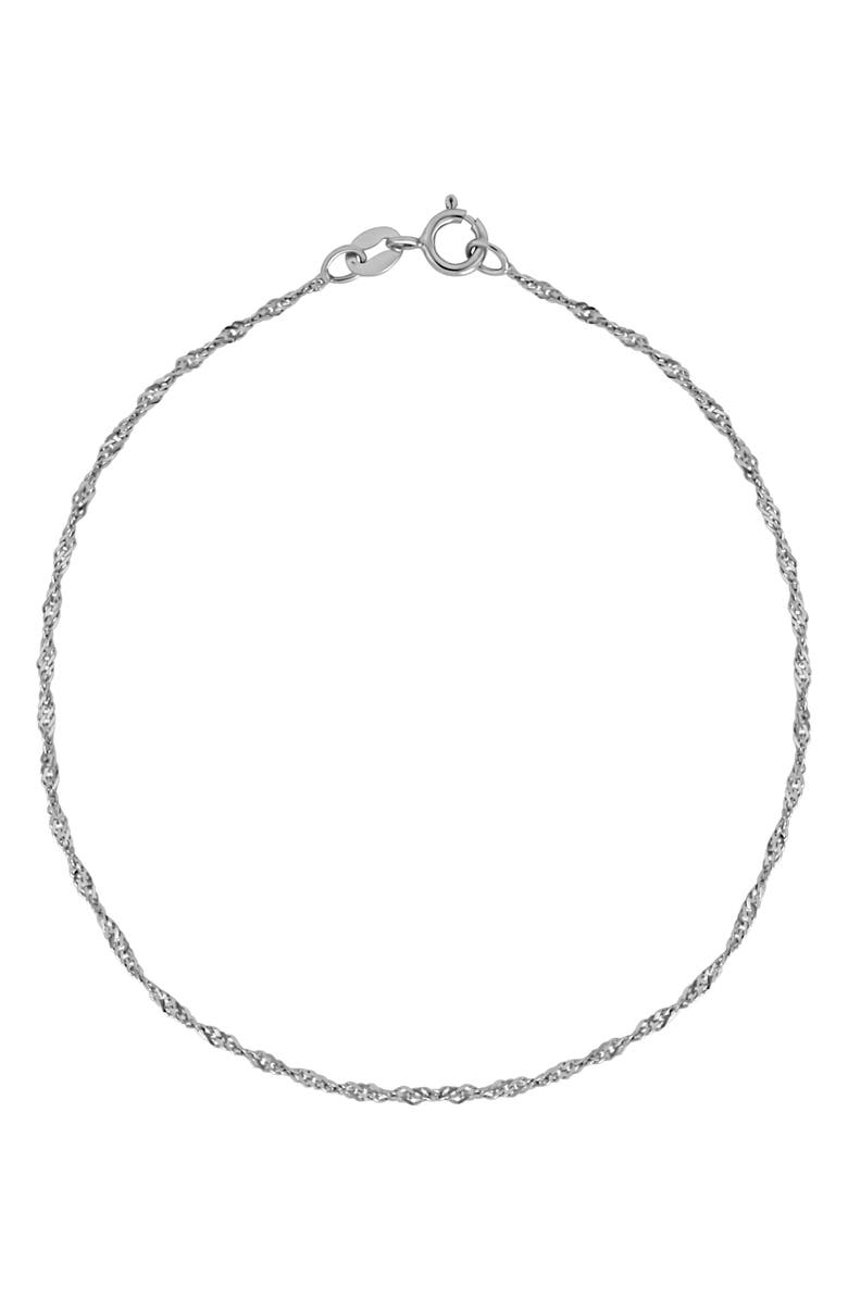 Bony Levy 14K White Gold Singapore Chain Bracelet, Main, color,