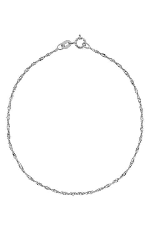 14K White Gold Singapore Chain Bracelet (Nordstrom Exclusive)