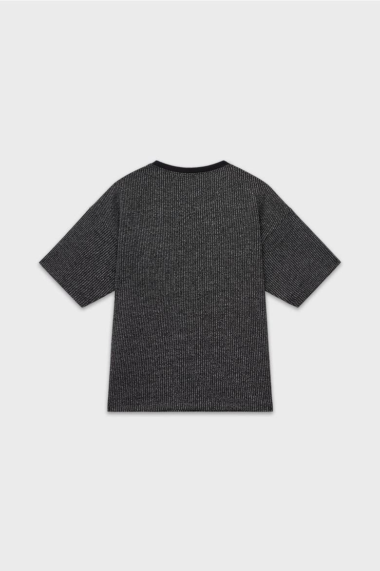 Sustainable Glitter Cropped Ribbed T-Shirt Girls, Alternate, color, Silver