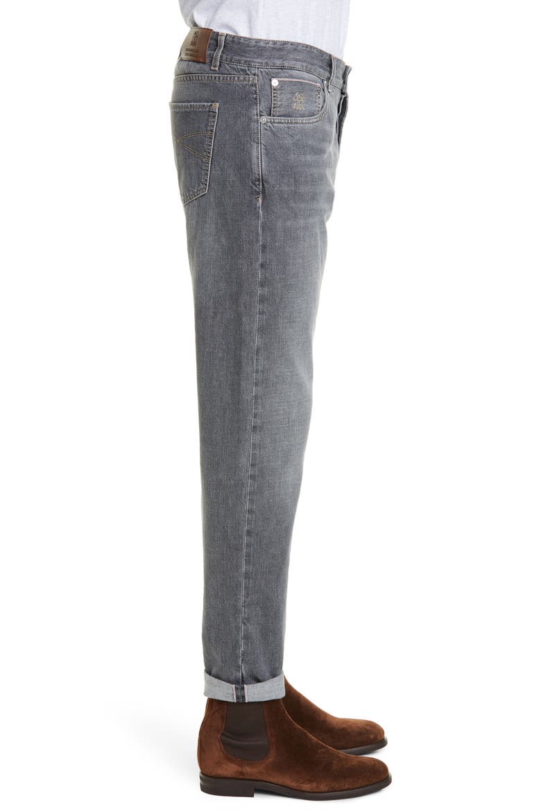 Brunello Selvedge Denim Jeans, Alternate, color, DARK WASH DENIM