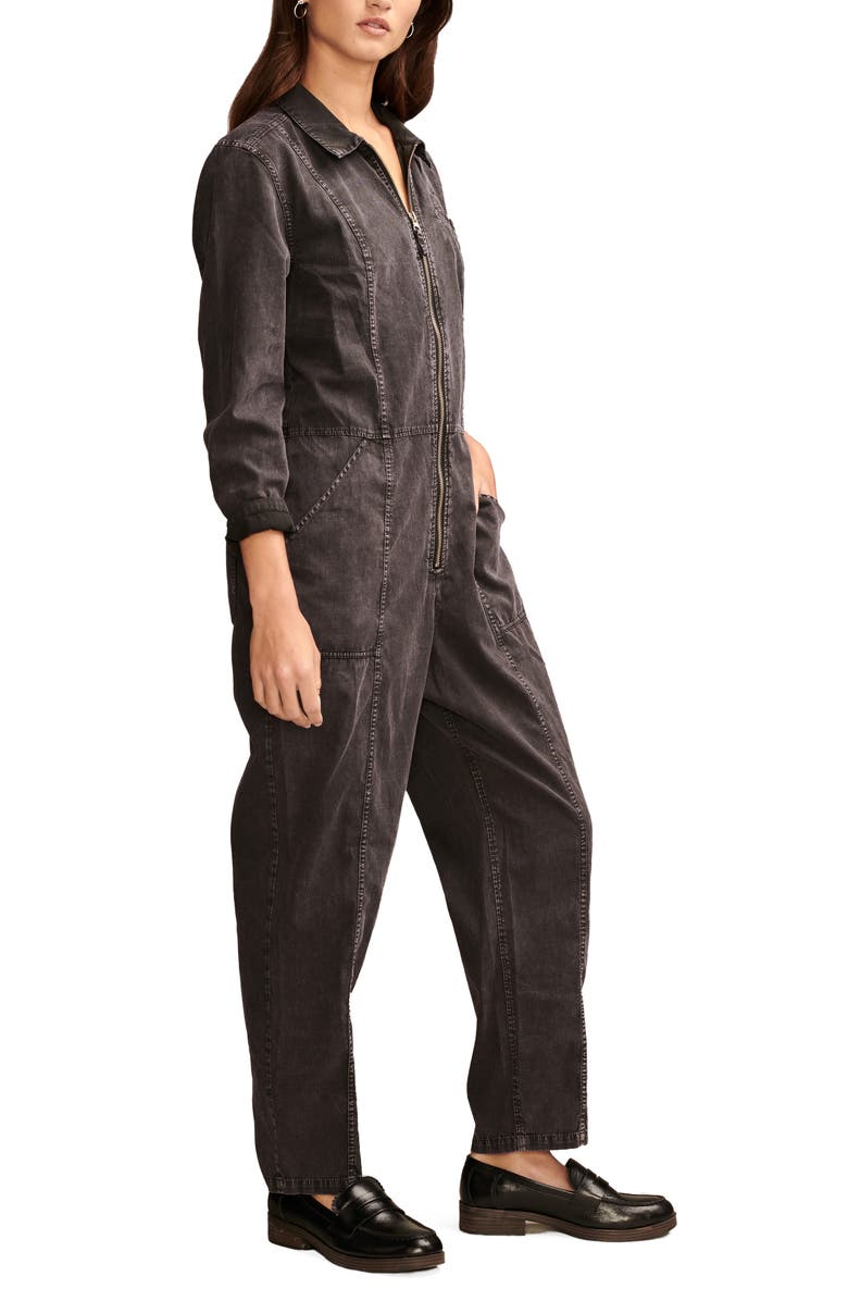 Lucky Brand Long Sleeve Denim Jumpsuit, Alternate, color, 