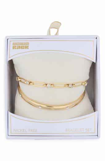 Set of 2 Cubic Zirconia Bangle Bracelets