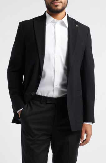 Jack Victor Hampton Solid Black Stretch Wool Sport Coat