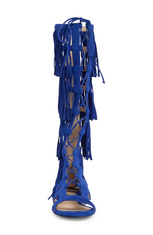 Longchamp Fringe Gladiator Sandal In Blue