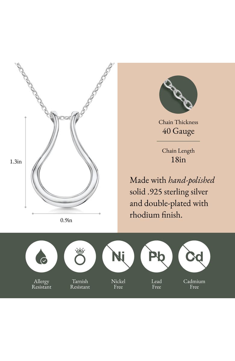 Emily C Drop Ring Holder Necklace, Sterling Silver Wedding Ring Keeper, Necklace Jewelry, Gender Inclusive, Alternate, color, Silver